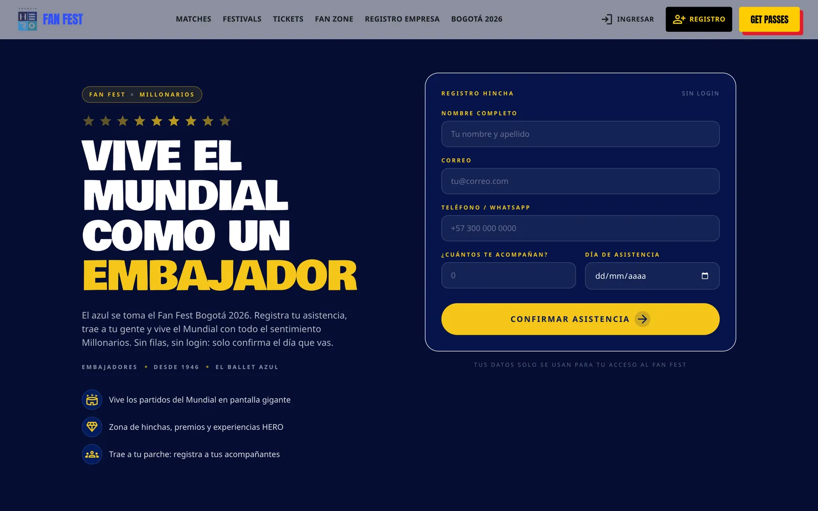 Registro de hinchas