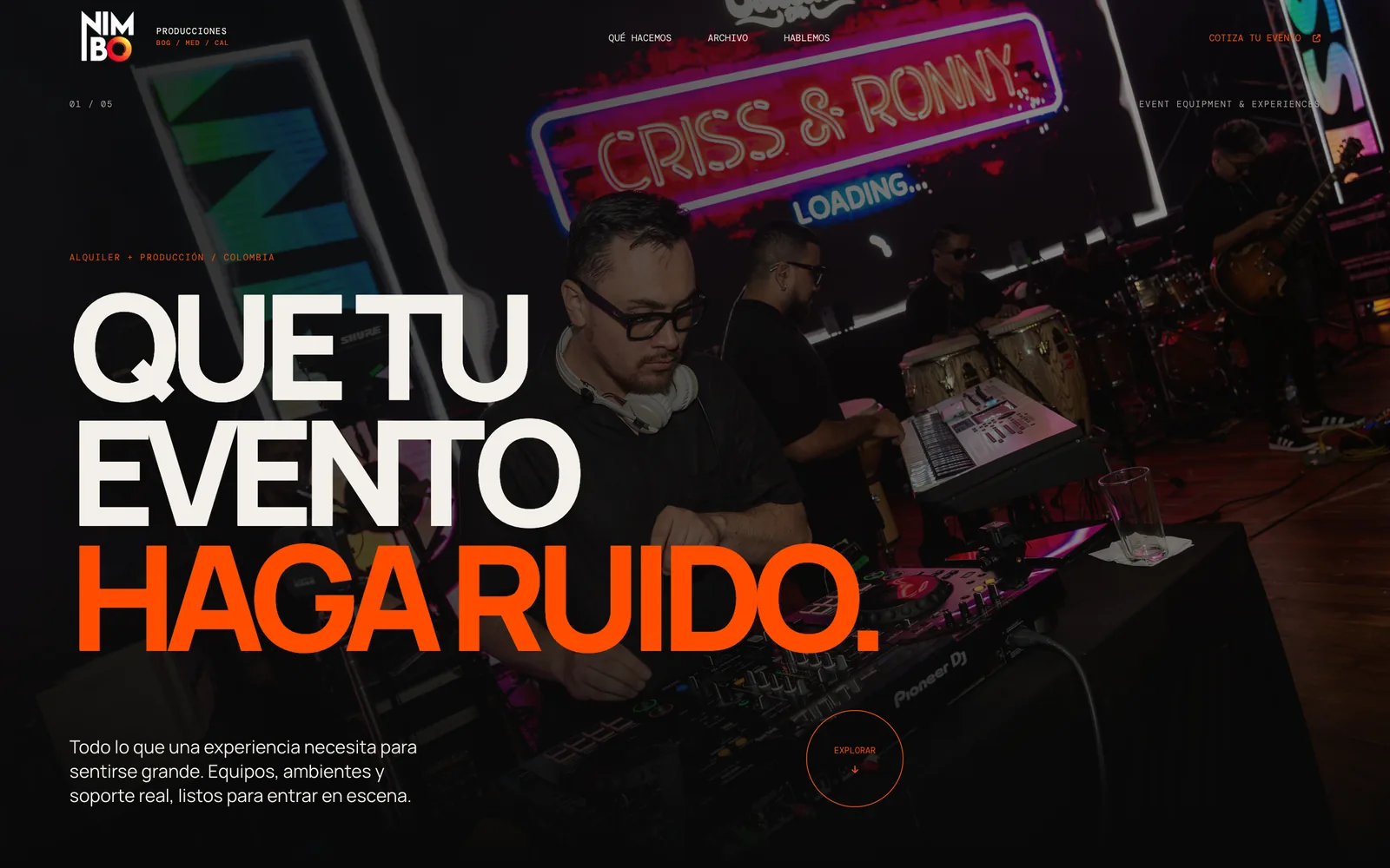 Sitio web de Nimbo Producciones